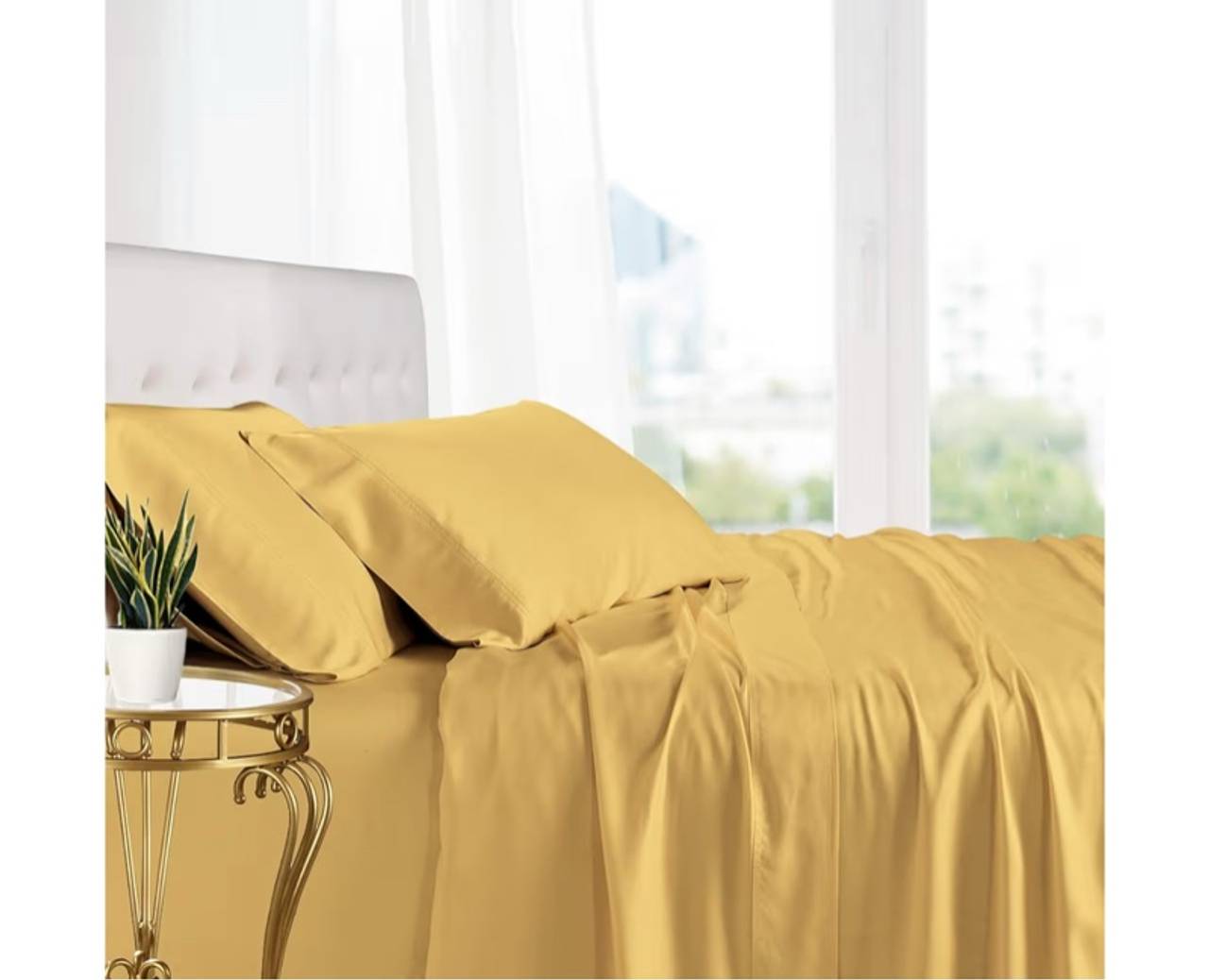 Royal Hotel Bedding 100% Natural Viscose Gold Queen Size Bamboo Sheets
