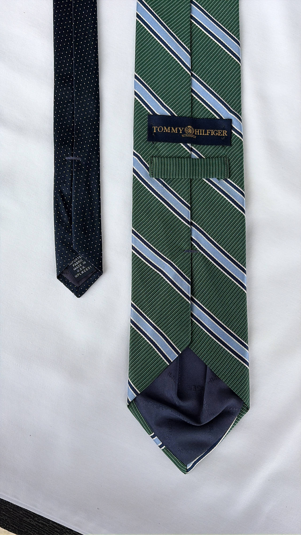 Tommy Hilfiger Green Striped Silk Tie