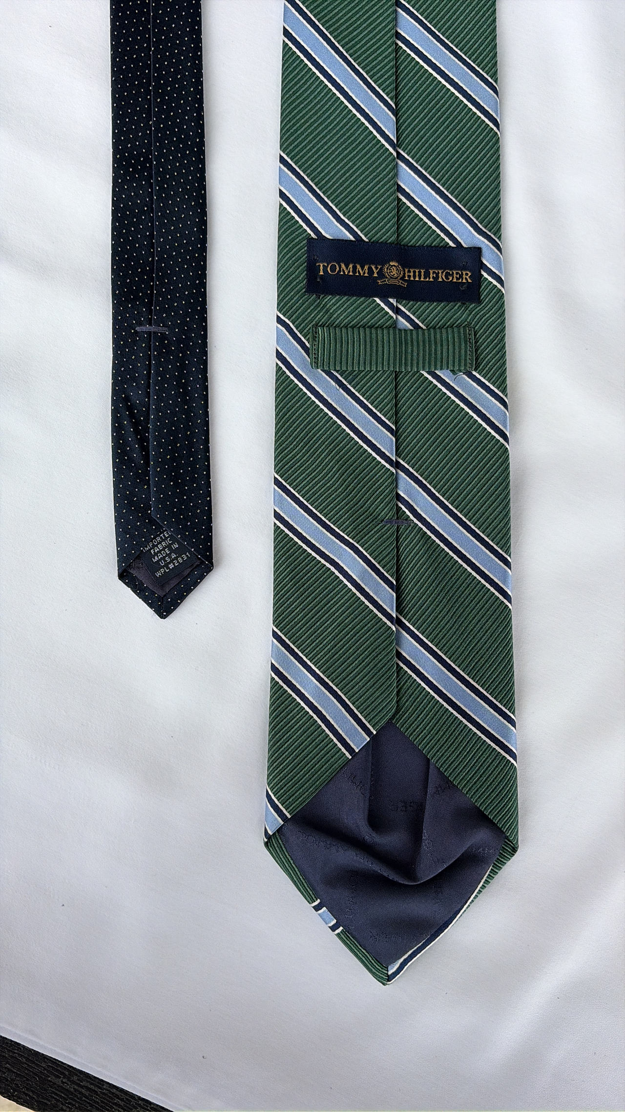 Tommy Hilfiger Green Striped Silk Tie
