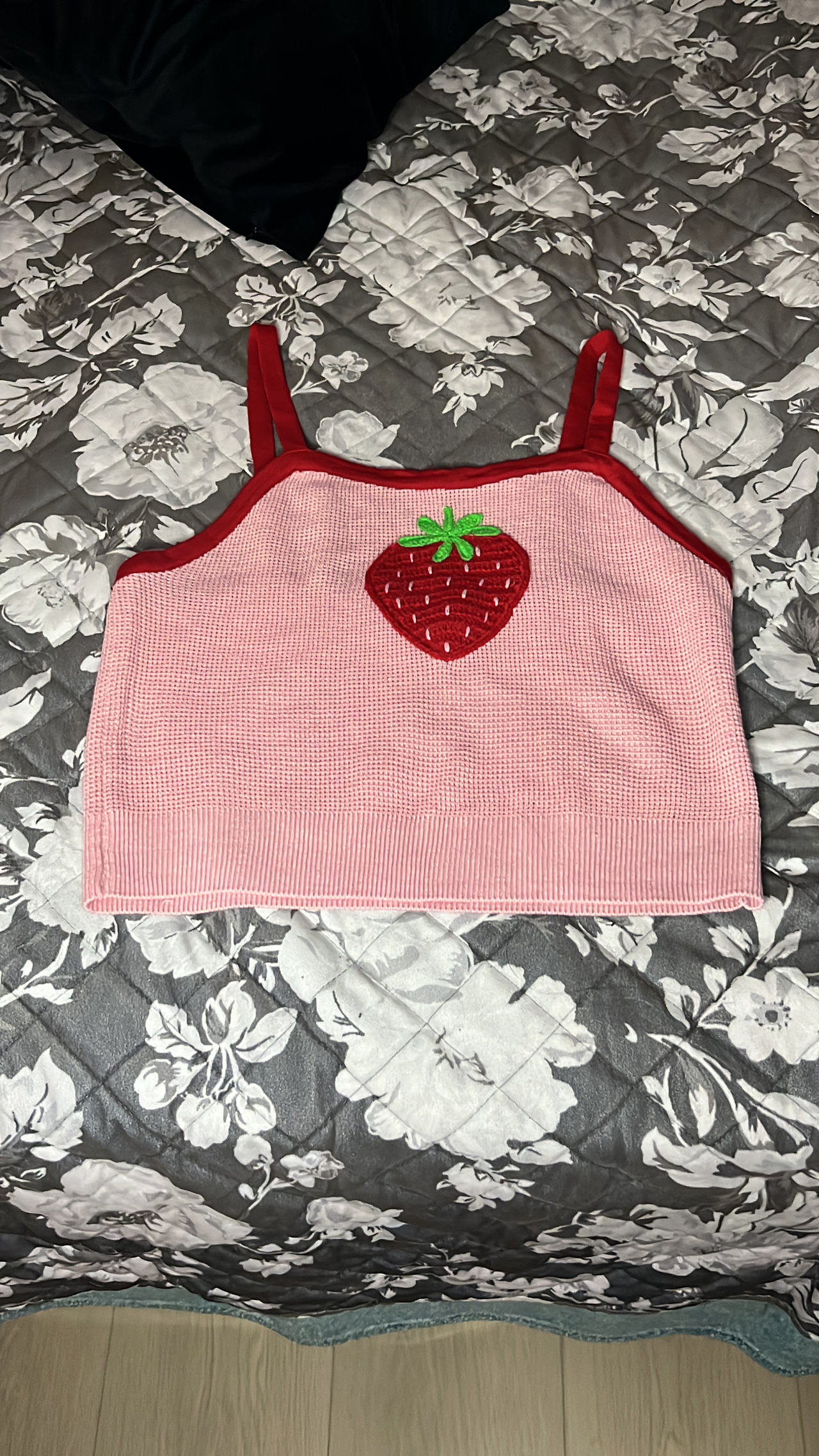 Strawberry Embroidered Crop Top