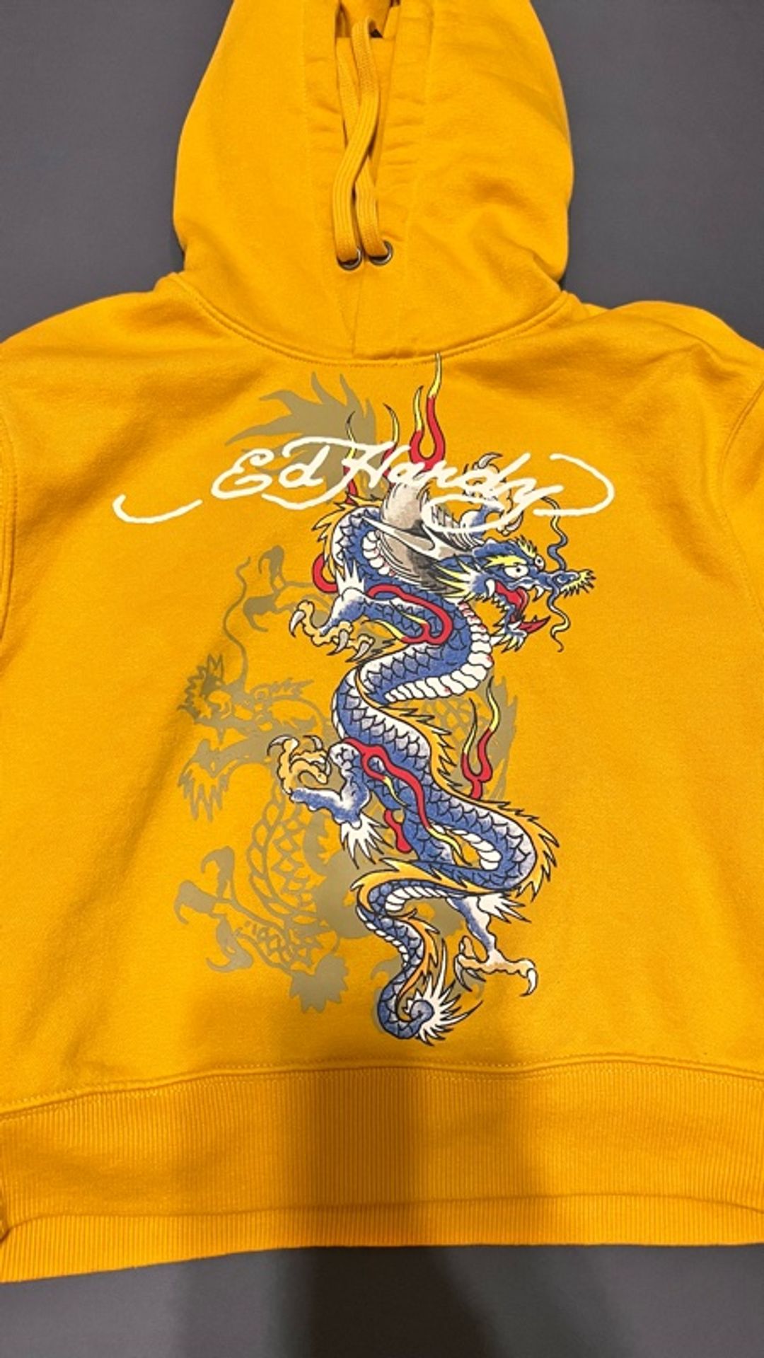Ed Hardy Yellow Dragon Hoodie