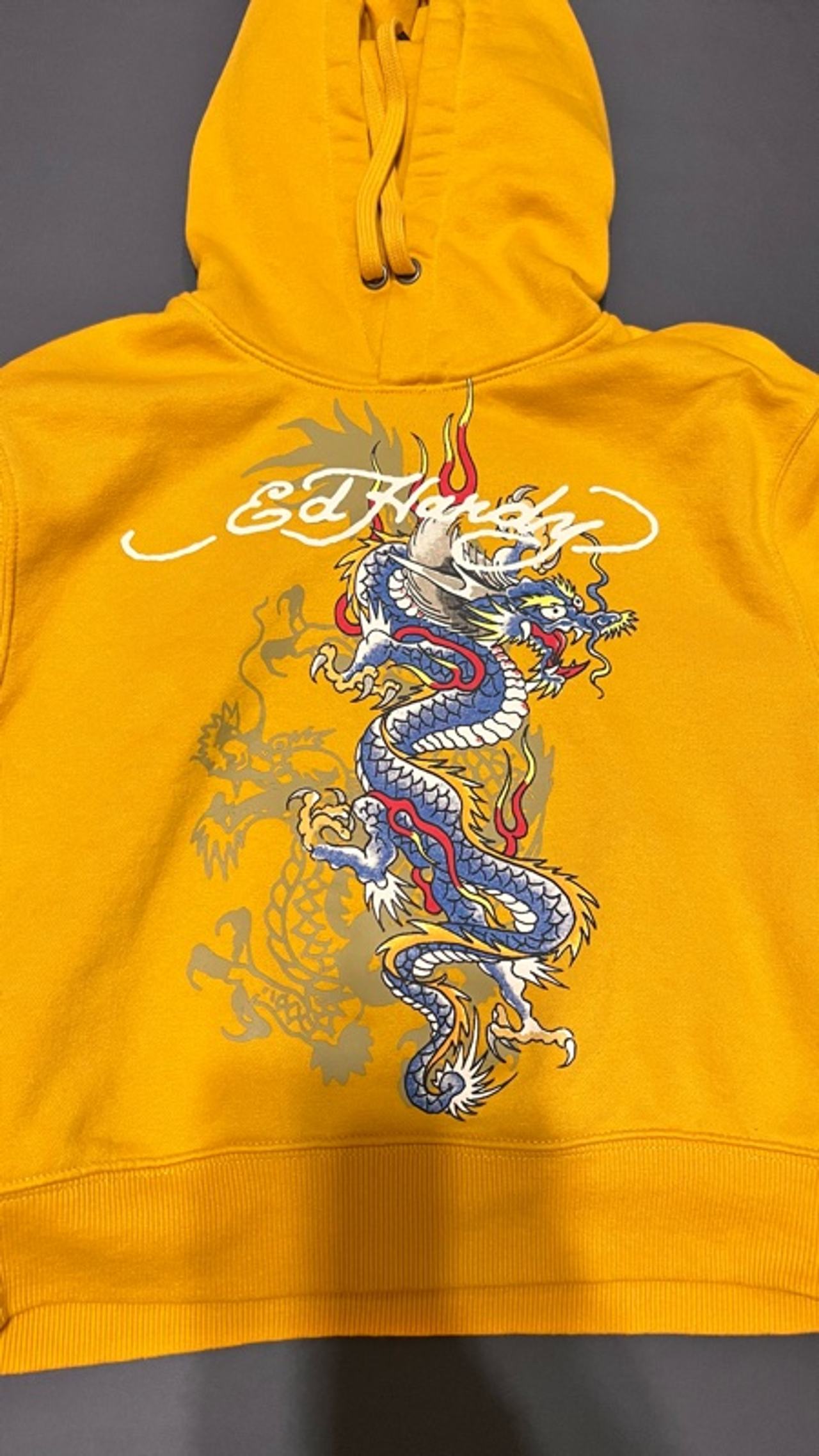Ed Hardy Yellow Dragon Hoodie