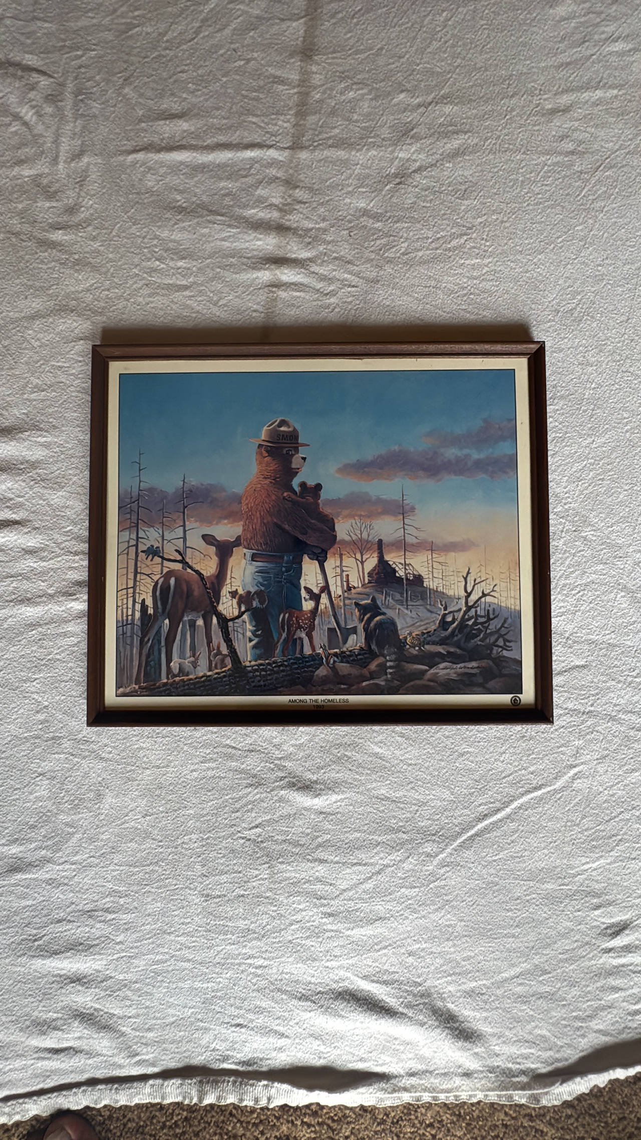 Smokey Bear Framed Print “Among the Homeless” 1993
