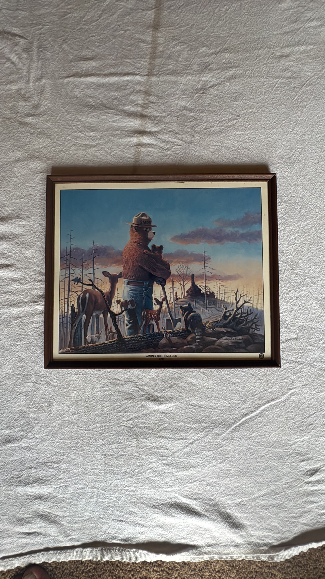 Smokey Bear Framed Print “Among the Homeless” 1993