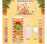 4PCS Christmas Gingerbread House Decorations Gingerbread Door Covers - Image 3