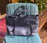 Tod's Double T Leather Top Handle Bag Blue - Image 1