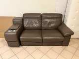 Natuzzi Leather Power Recline Loveseat - Grey - Image 2
