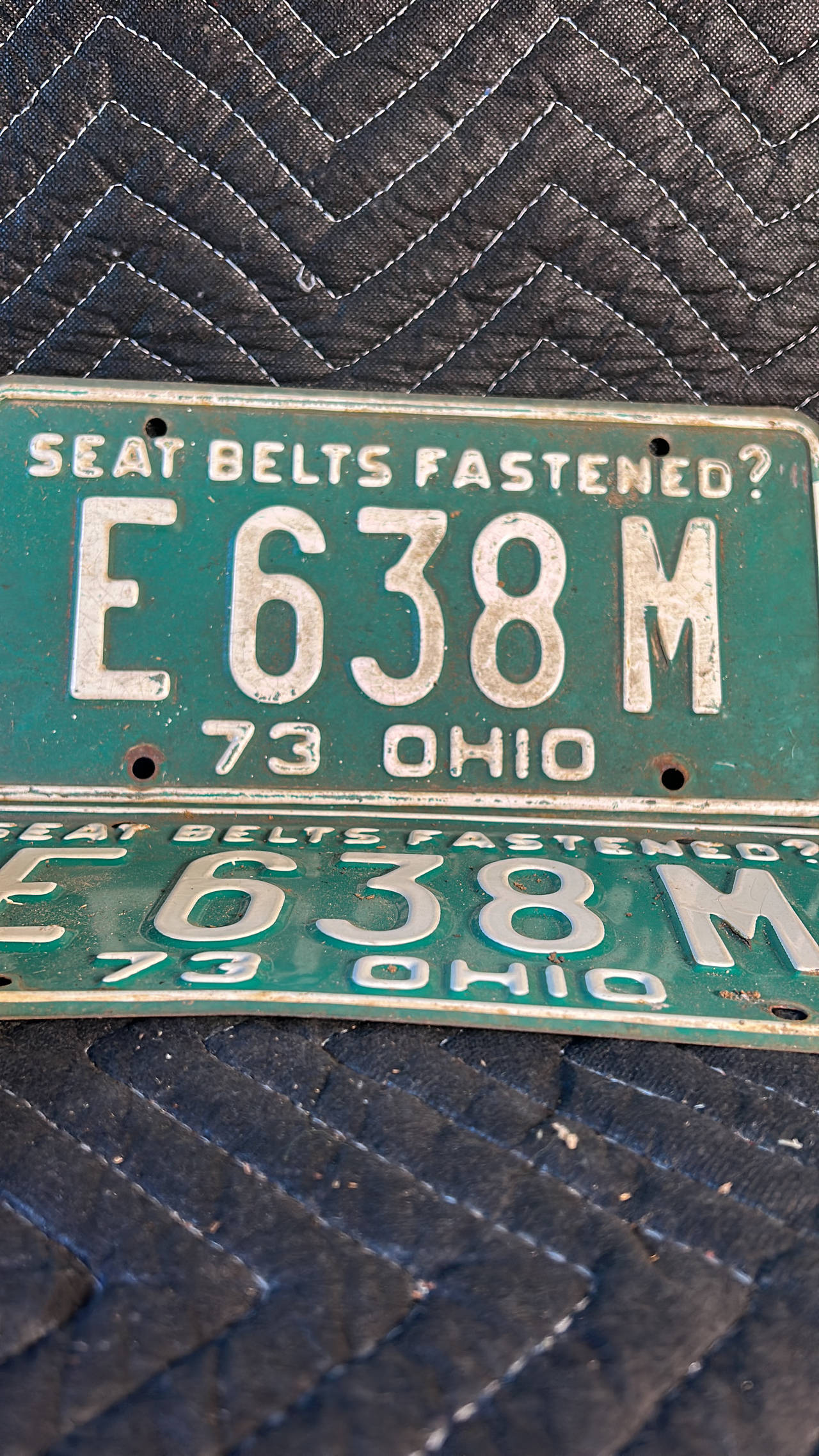 1973 Ohio License Plate Pair