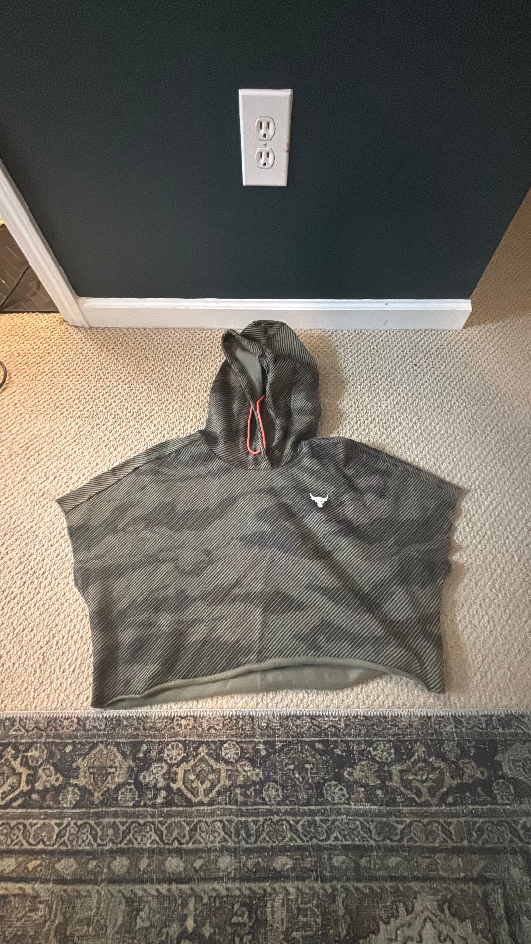 Under Armour Women's Project Rock Fleece Short Sleeve Hoodie Camo Green