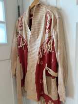 NWT IDYLLWIND MIRANDA LAMBERT Size L CARDIGAN Wrap FRINGE Bronco Rust/Tan - Image 5
