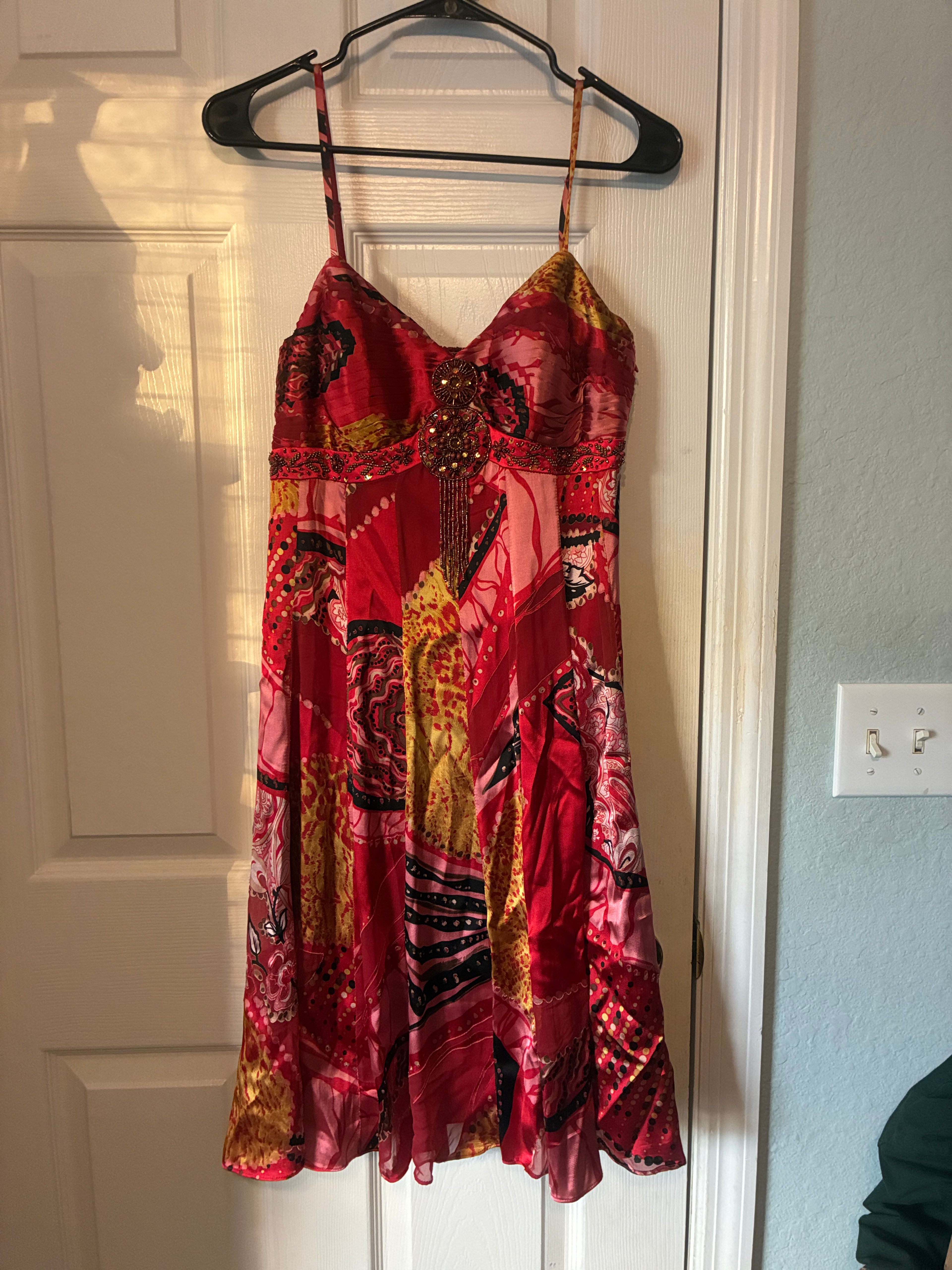 Boho Patchwork Spaghetti Strap Dress