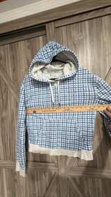 Champion Women's Grid Print Hoodie Medium blue and white - Image 4