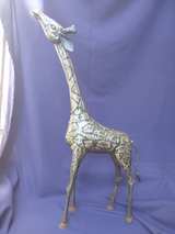 Handcrafted Metal Giraffe Garden Statue - Image 3