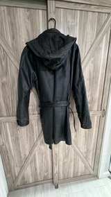 Wilda Genuine Leather Hooded Trench Coat With removable liner Size Medium M - Image 3