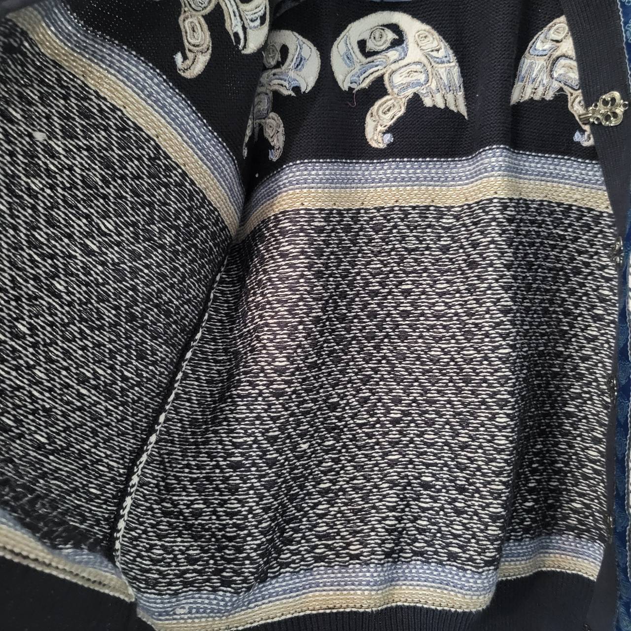 Northern Lights Custom Design Haida Eagle Cardigan Women's Small Cotton Sweater