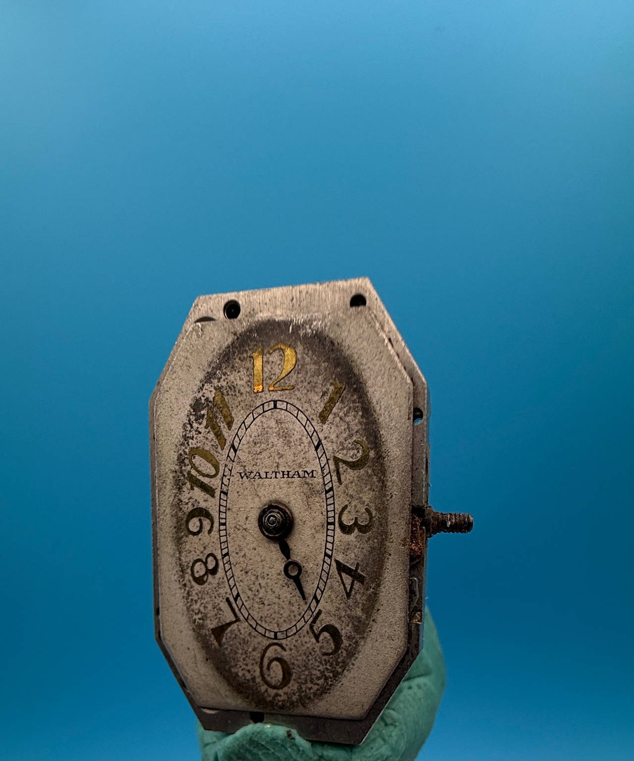 Waltham Vintage Octagonal Watch Movement and Dial