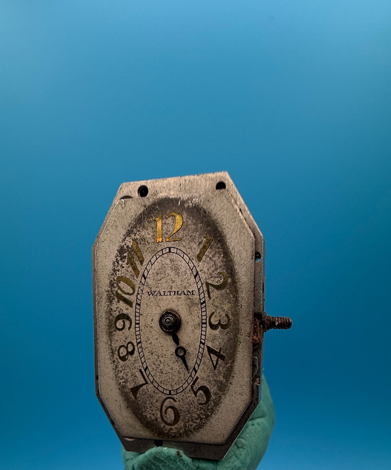 Waltham Vintage Octagonal Watch Movement and Dial