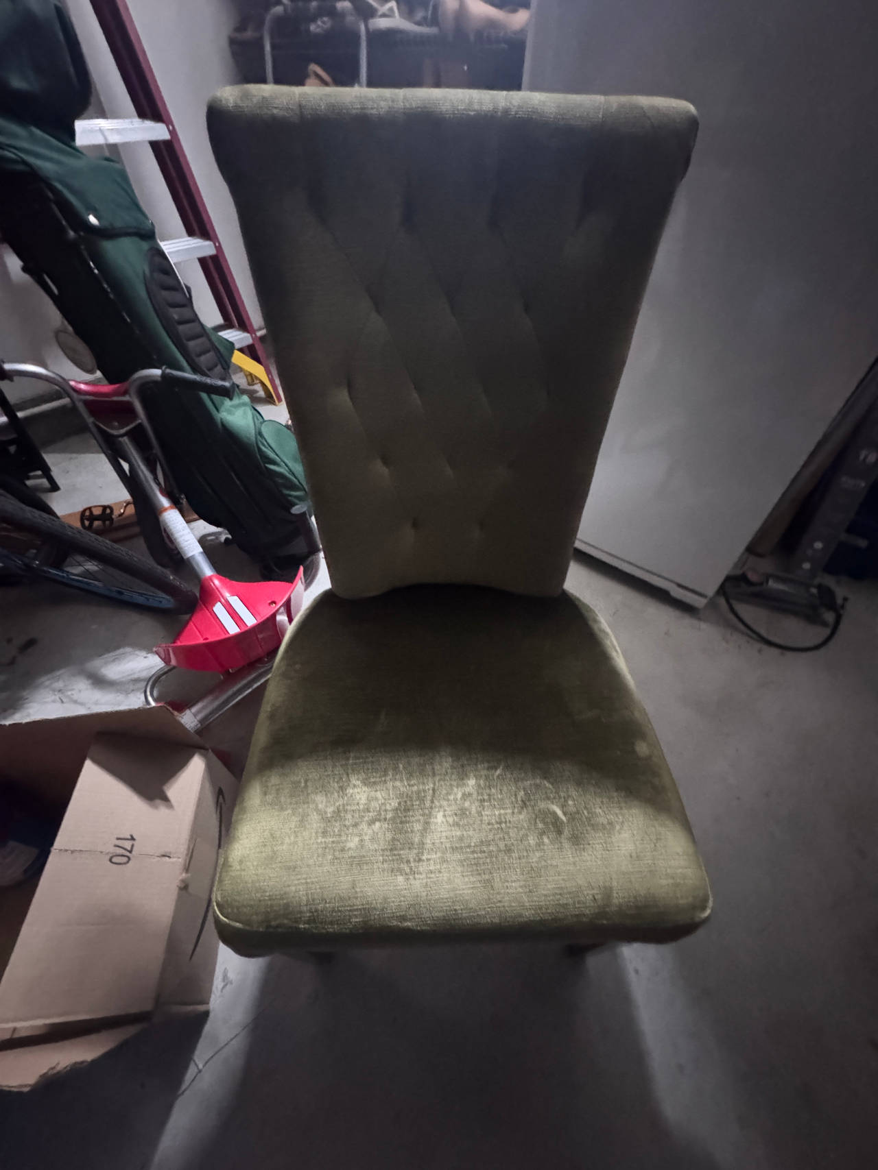 Vintage Green Velvet Dining Chair