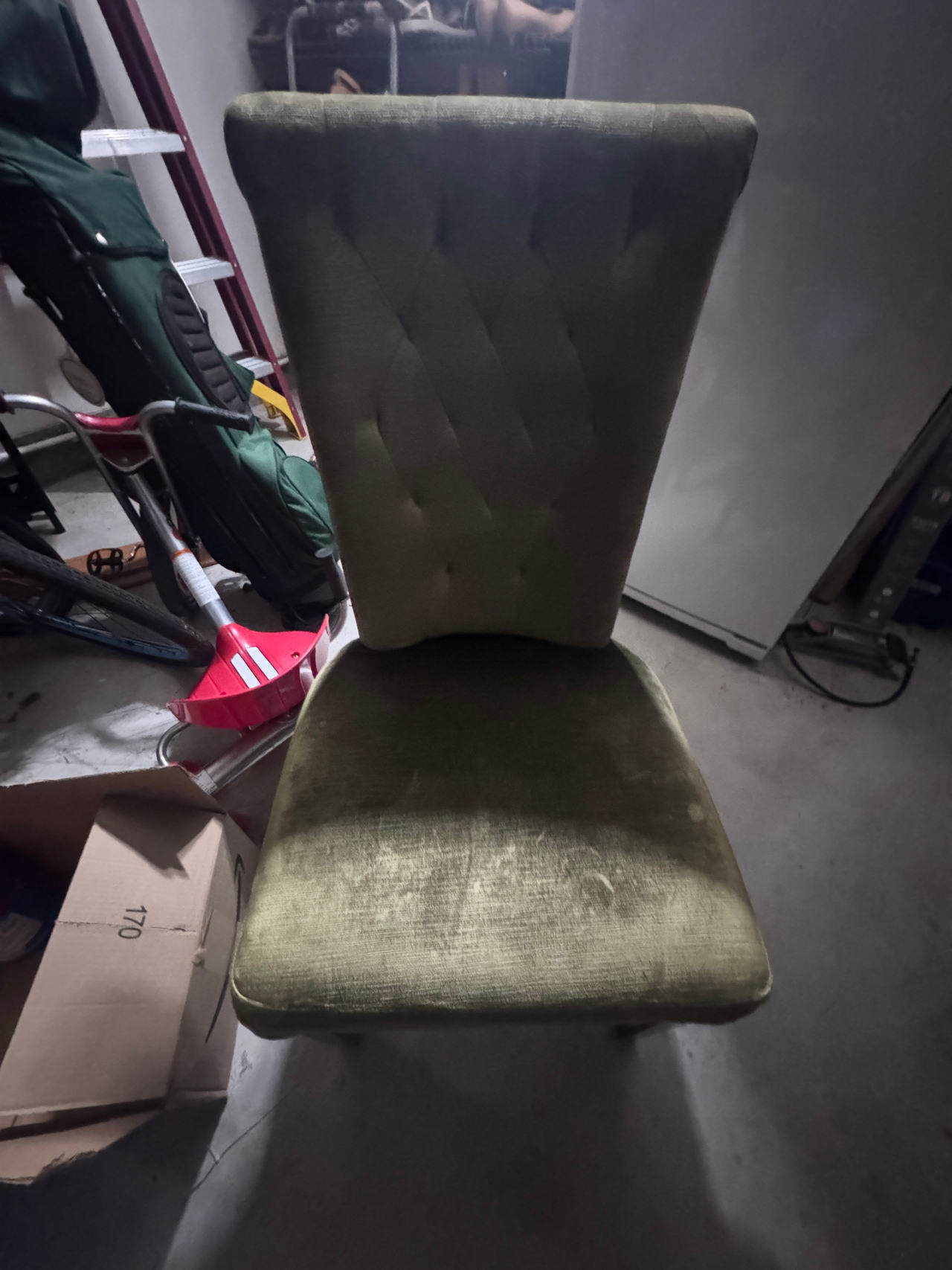 Vintage Green Velvet Dining Chair