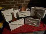 Farmhouse Barn Door Wooden Storage Bins and Cutting Board Set - Image 1