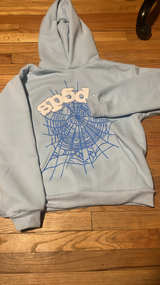 Sp5der Web Hoodie Sky Blue - Image 3