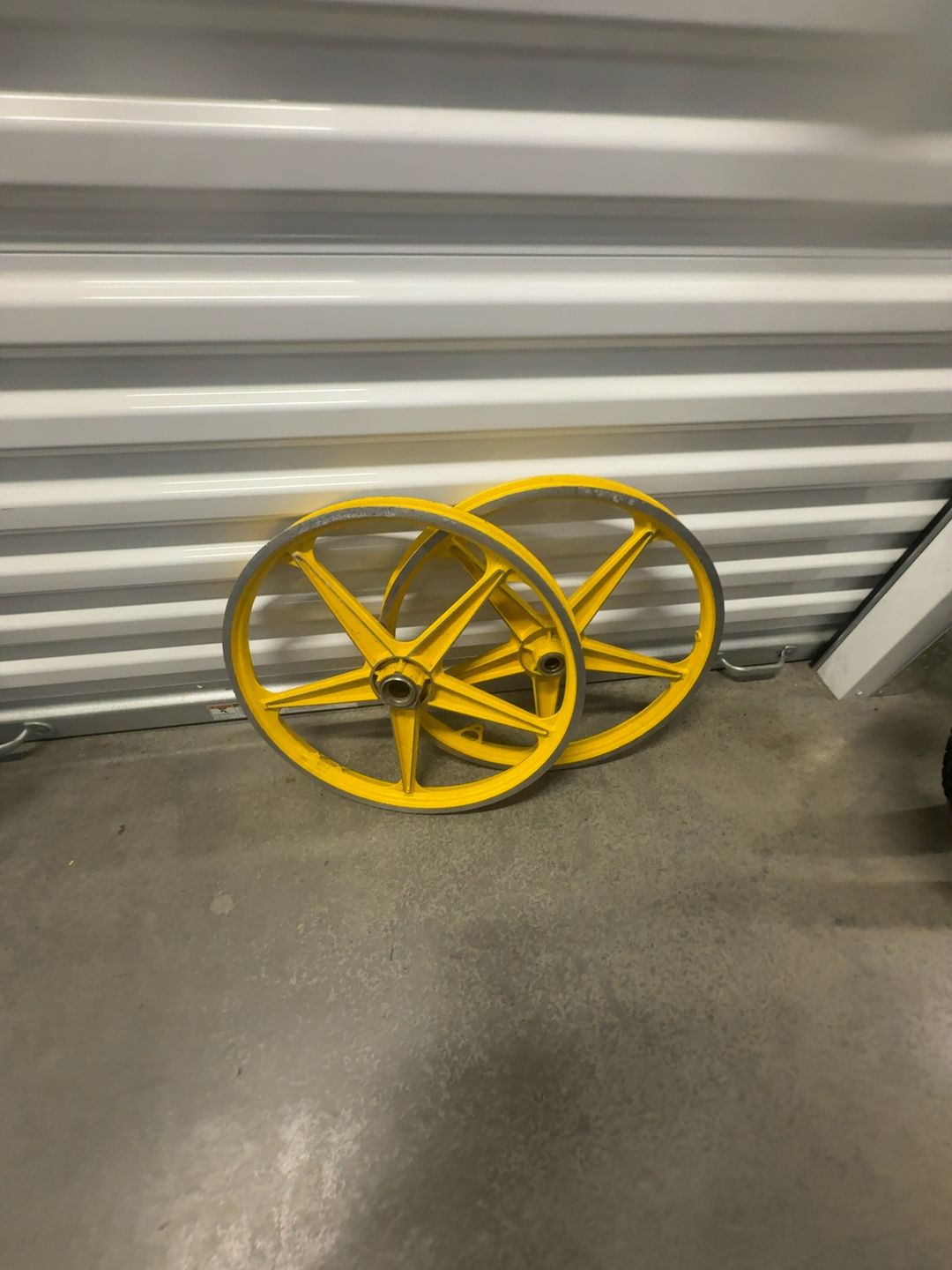 Skyway Tuff Wheel II 20" Yellow BMX Mag Wheel Set