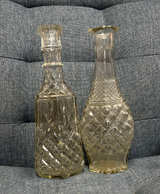 Vintage Diamond Cut Glass Decanters (Set of 2) - Image 1