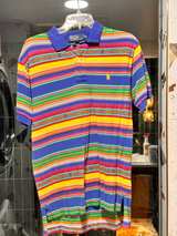 Ralph Lauren Vintage Aztec Polo Shirt Blue Yellow L - Image 1