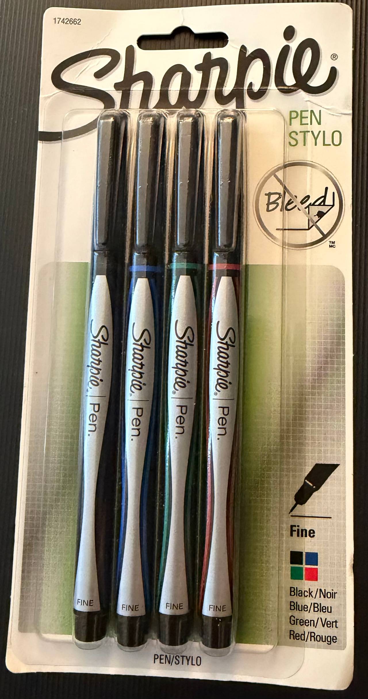 Sharpie Pen Fine Point, Assorted Colors, 4-Count