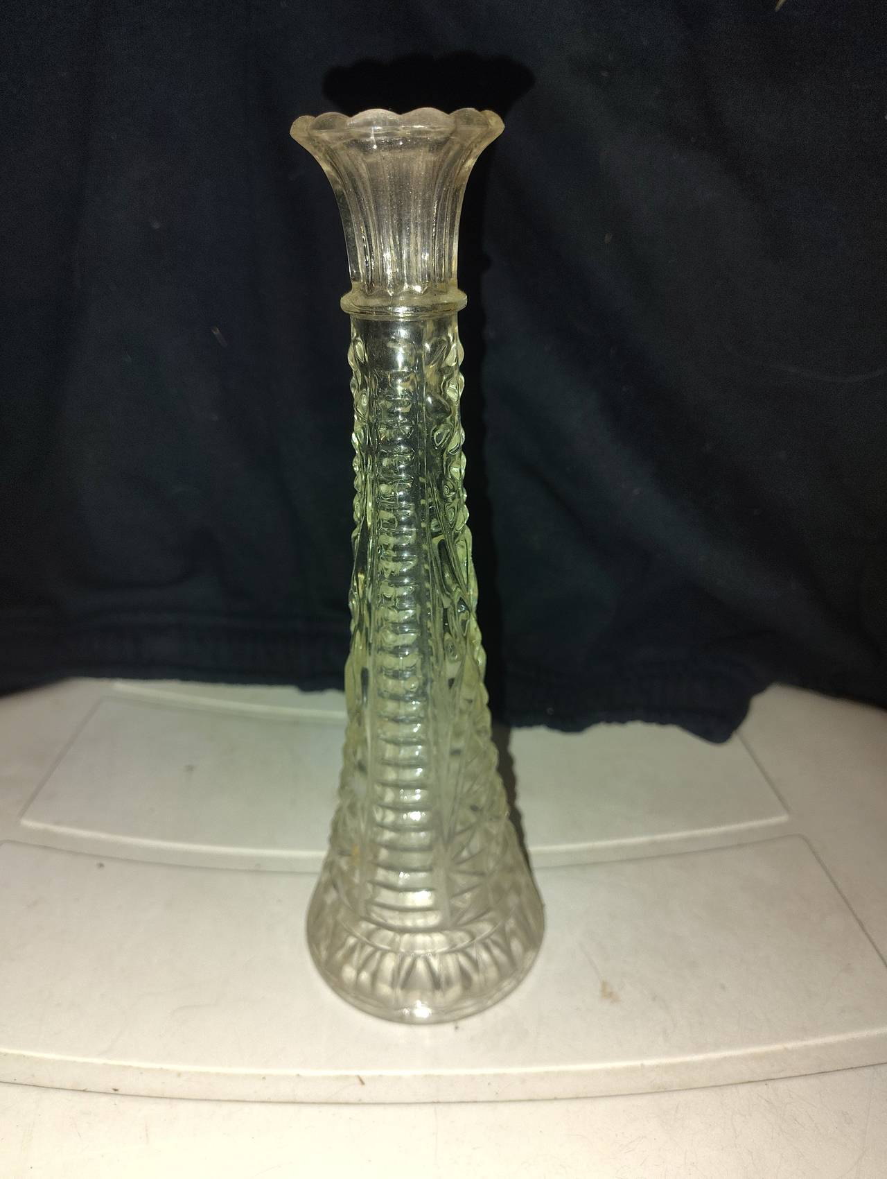 Vintage Pressed Glass Bud Vase