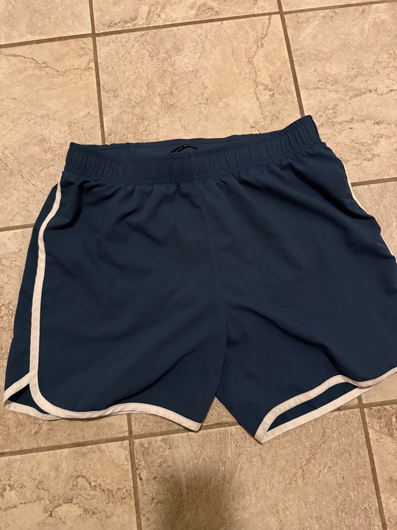 Rabbit Running Shorts Medium Blue with White Trim