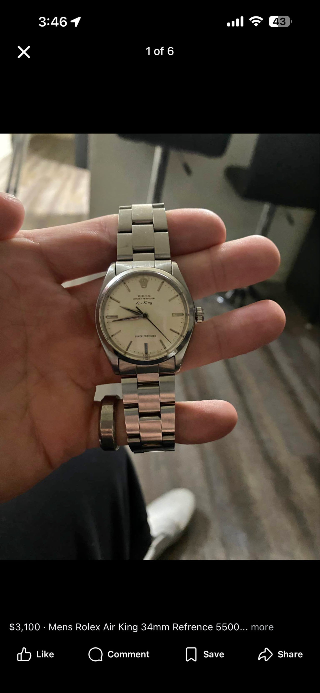 Rolex Air-King 5500 Silver Dial