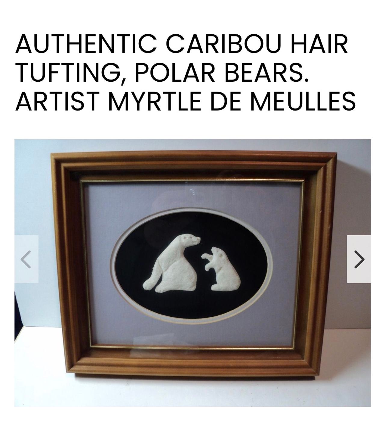 Myrtle de Meulles Caribou Hair Tufting Polar Bears Framed Art