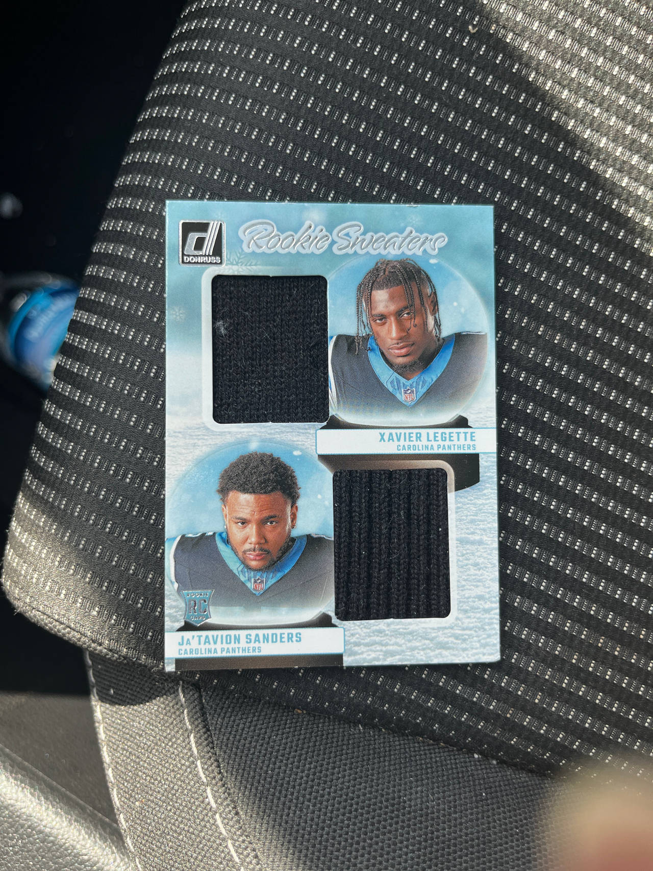 2023 Donruss Rookie Sweaters Dual Relic Card - Xavier Legette & Ja'Tavion Sanders