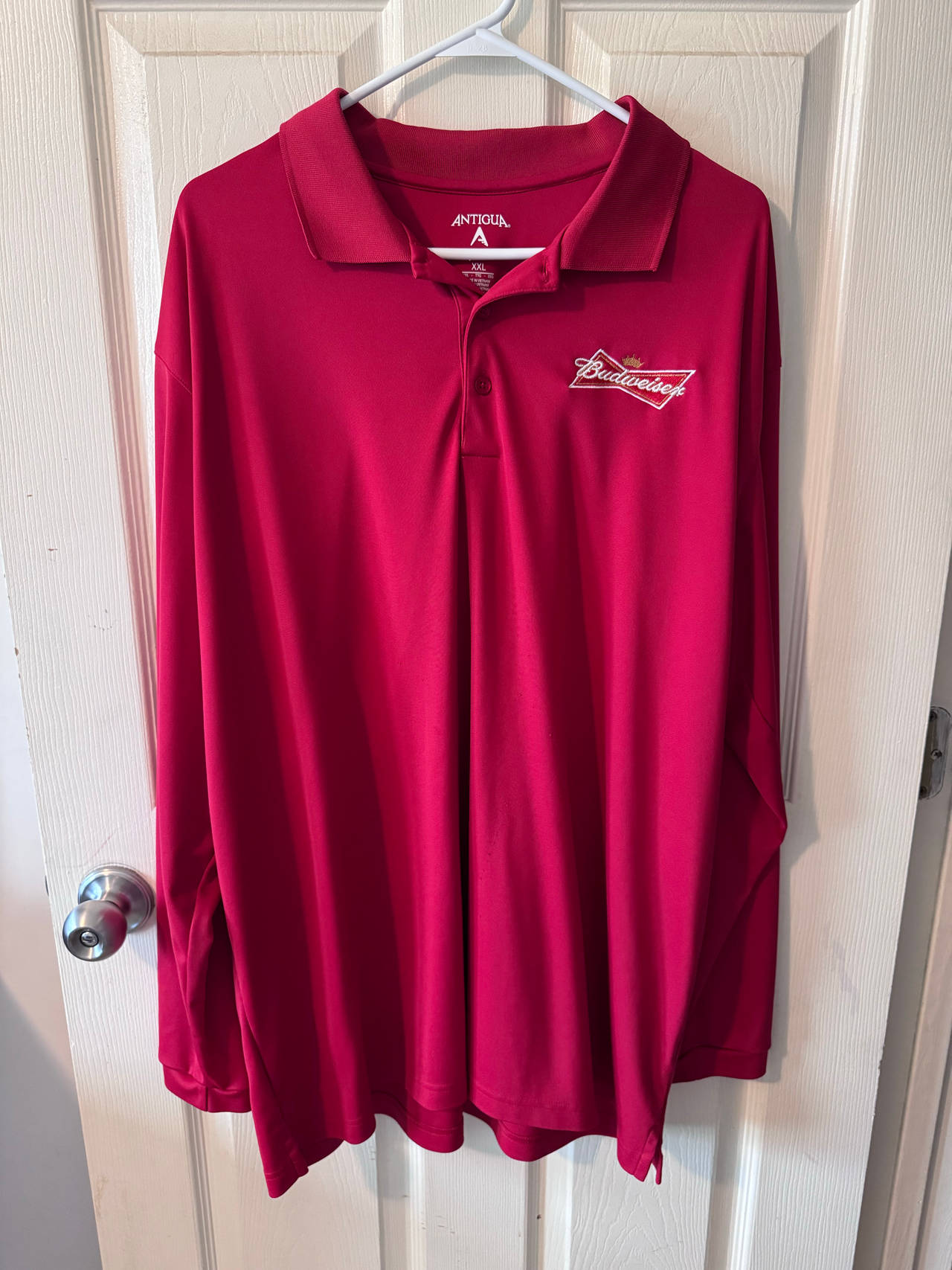 Antigua Budweiser Long Sleeve Polo Shirt XXL