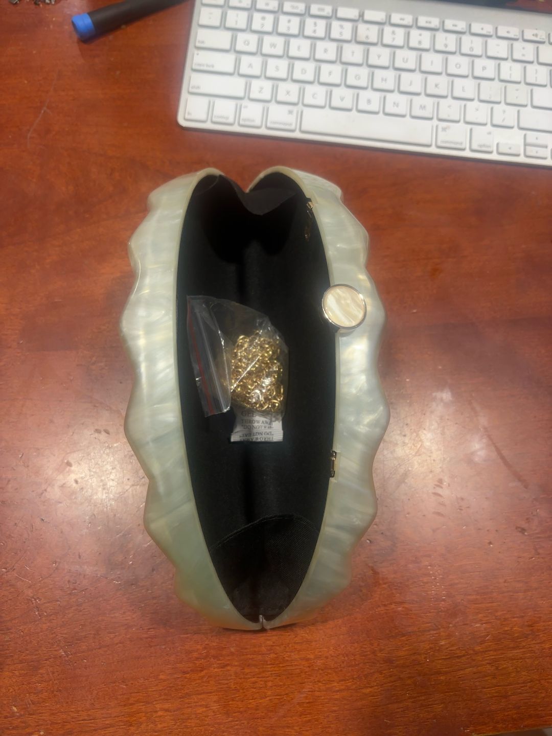 Aldo Women's Sheshell Clutch White