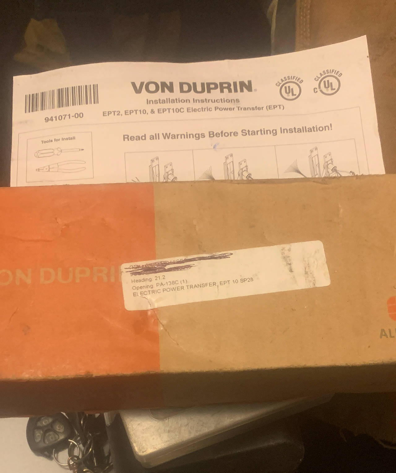 Von Duprin EPT10 Electric Power Transfer