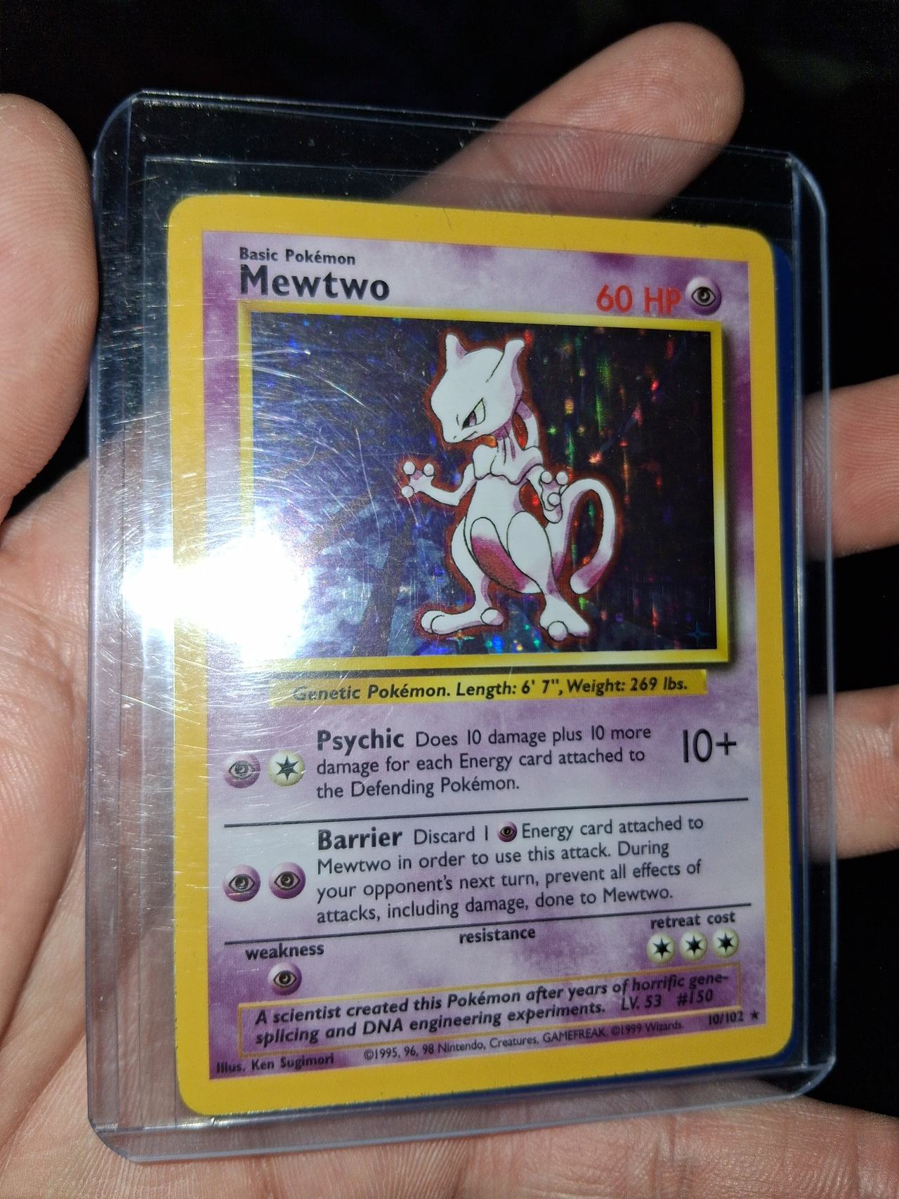 Pokémon Mewtwo Base Set 10/102 Holo Card