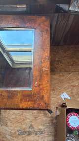 Rustic Wood and Metal End Tables with Glass Inset - Image 6