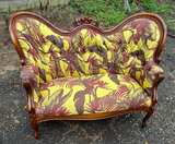 Vintage Victorian Style Tropical Loveseat - Image 1
