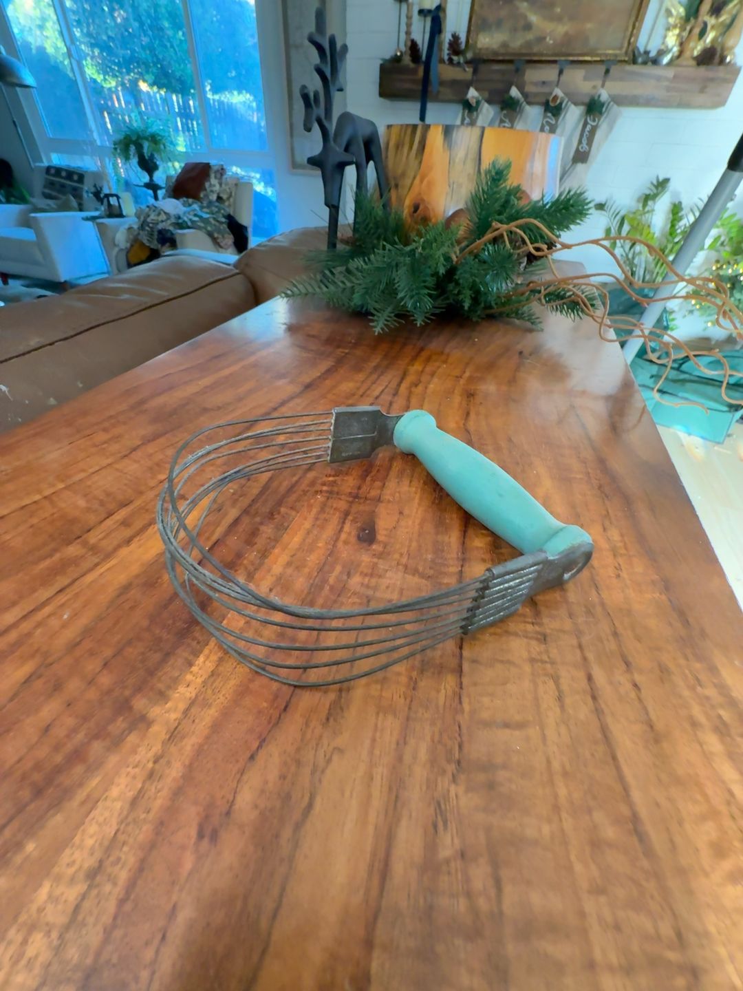 Androck Vintage Pastry Blender with Green Wood Handle