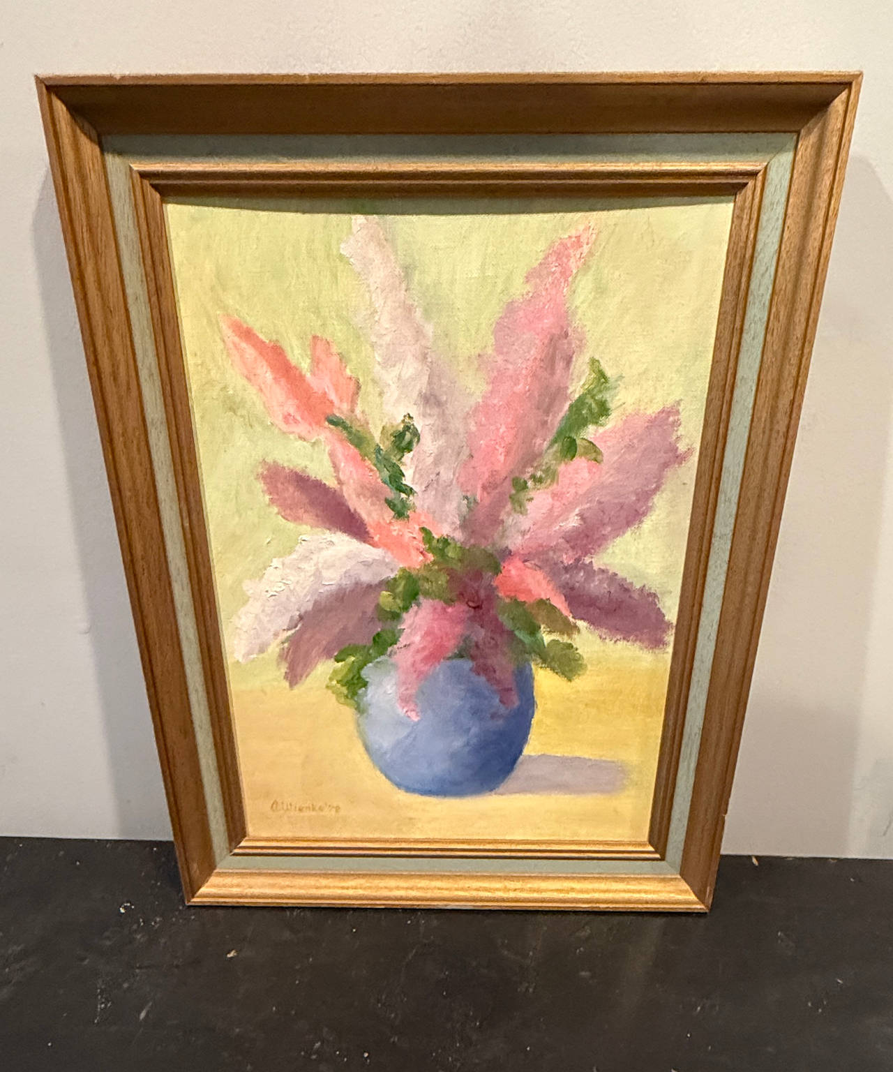 Vintage 1970 Floral Still Life Oil Painting