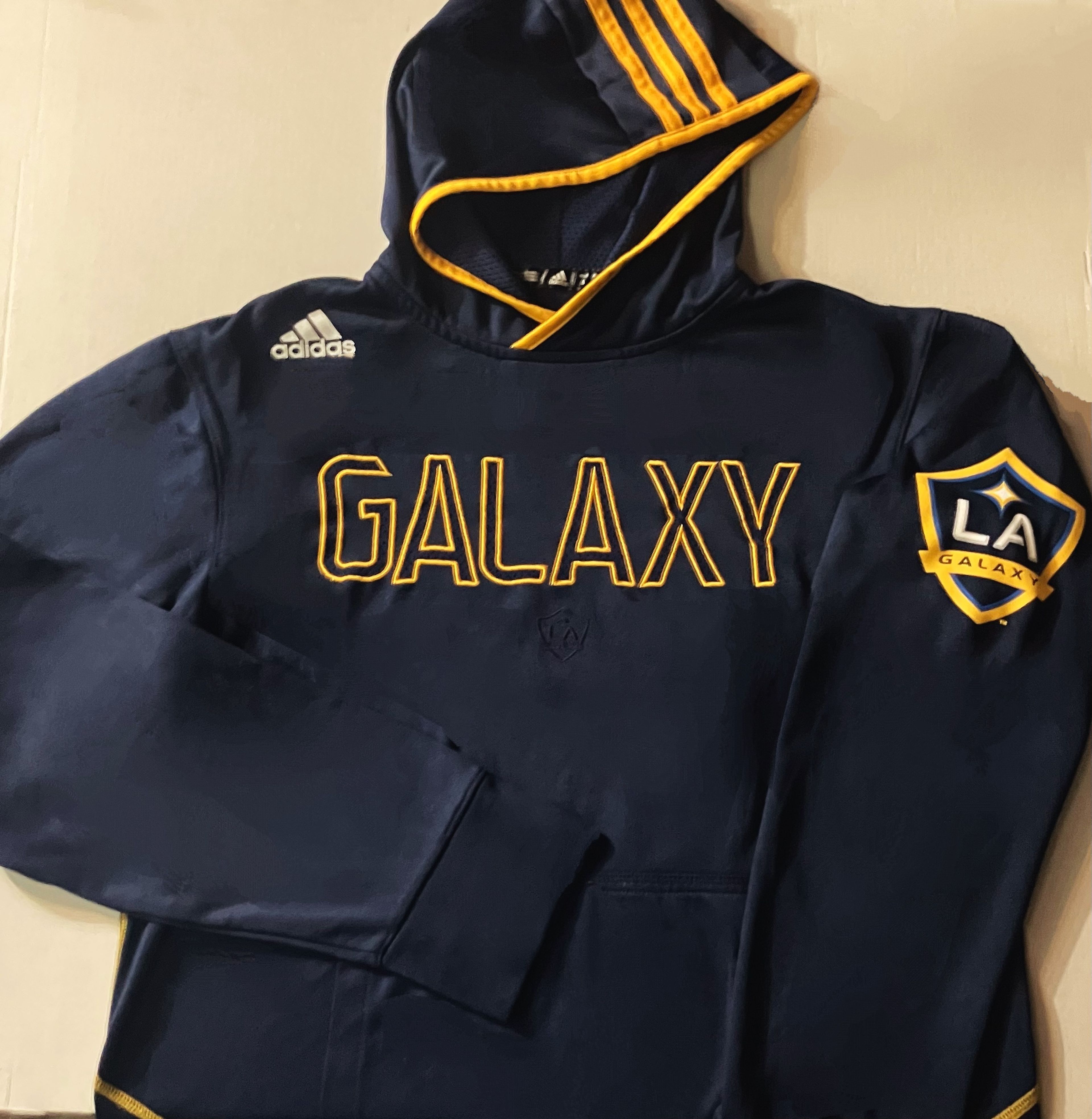 Beckham Era 2007 LA Galaxy Pull Over Hoodie Navy/ Gold Like New Used Embroided - Image 4