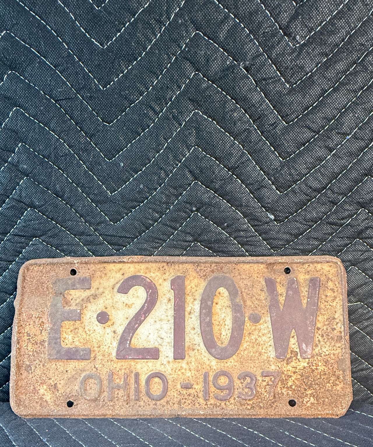 1937 Ohio License Plate