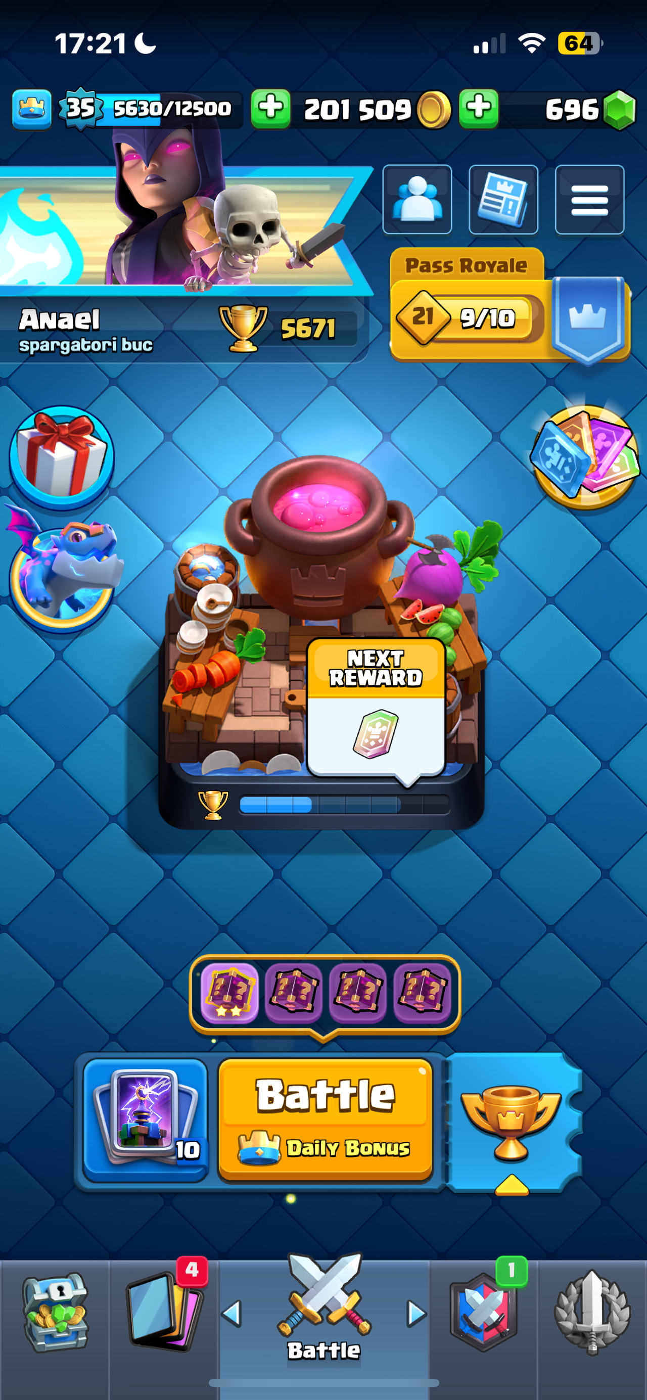 Clash Royale Account (5.7k Trophies, King Level 12, Arena 16)