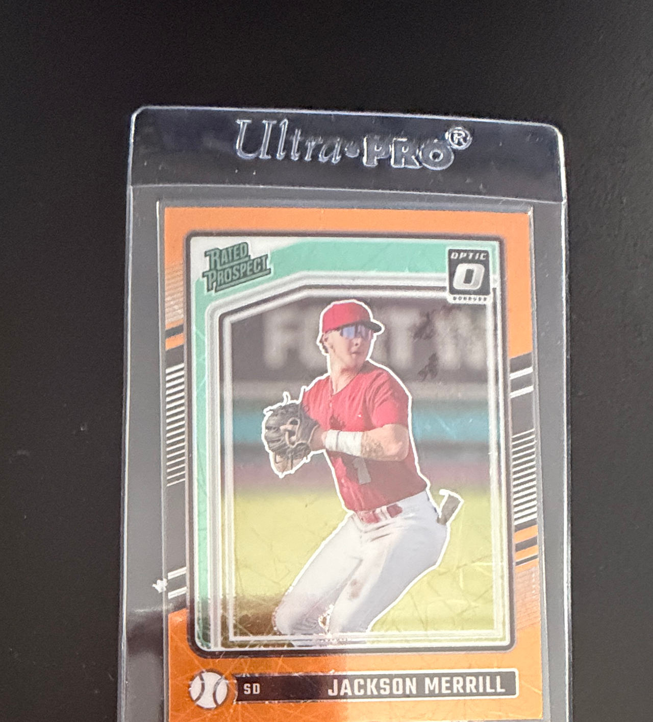 2022 Panini Donruss Optic Jackson Merrill Rated Prospect Orange Velocity #RP-11