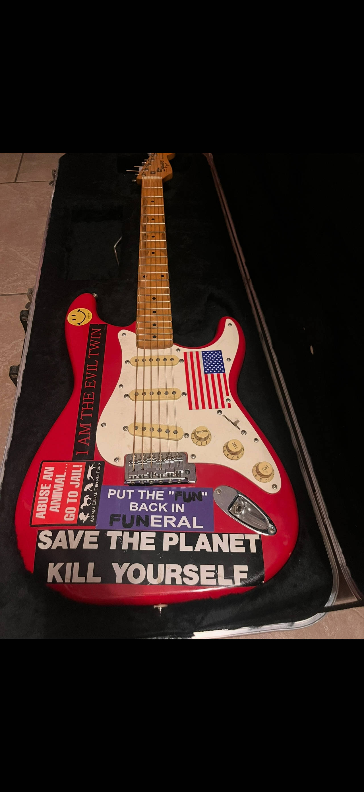 Vintage 90s Squier Stratocaster with Hard Case