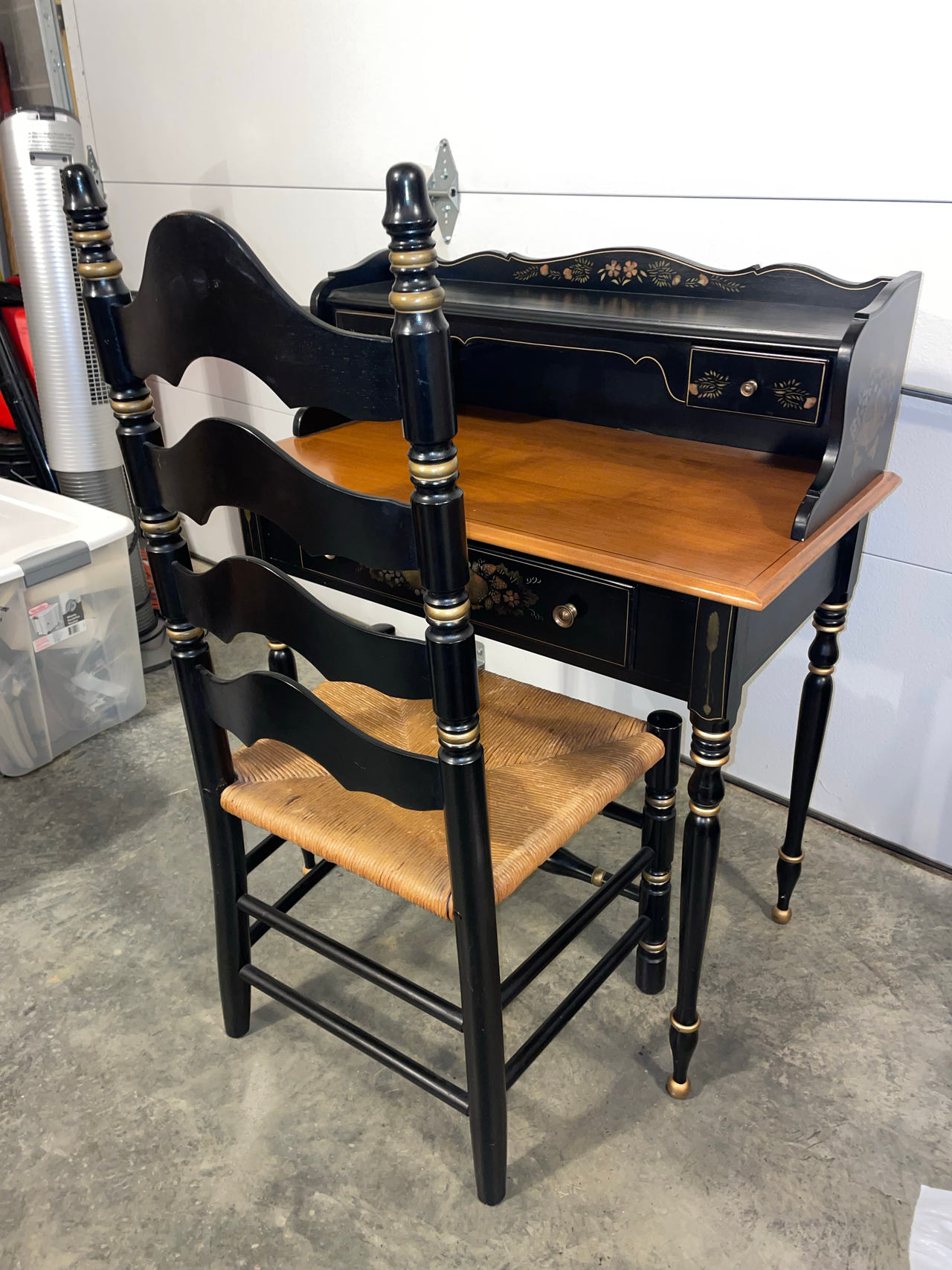 Vintage Ethan Allen Hitchcock Style Writing Desk and Chair