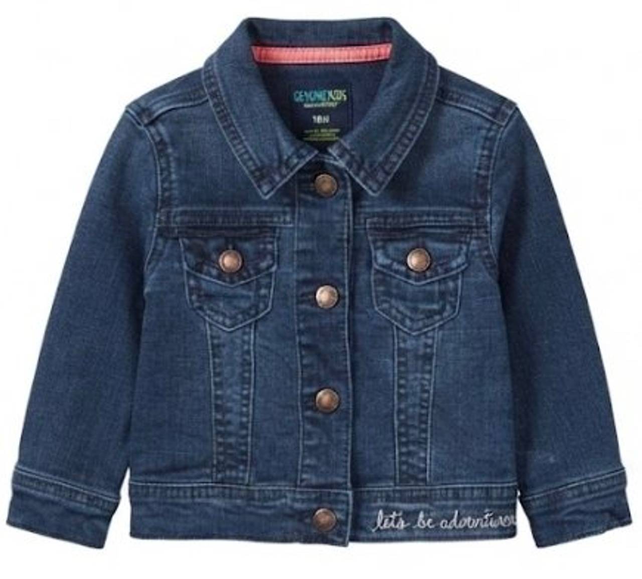 OshKosh B'gosh Baby Girl Denim Jacket 'Let's Be Adventurous' sz 18 months