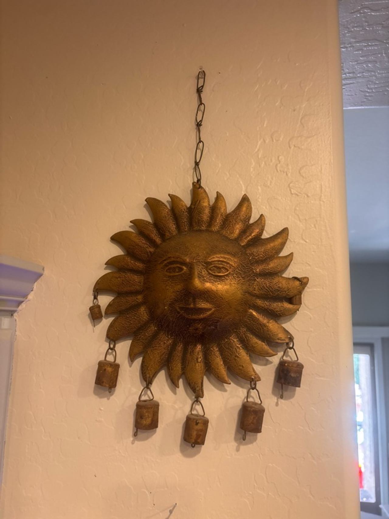 Metal Sun Face Wind Chime